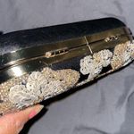 Frame Clutch Small-gold Bead Applique Jewel gold Metal  lift-clasp closure. Photo 5