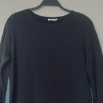 Vince  Knit Long Sleeved Black Crew Neck Top Sweatshirt Blue Side Accents Size XS Photo 2