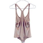 Madewell  Velvet Racerback Rose Tan Bodysuit Scoop Neck Thong Top Womens Medium Photo 7