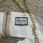 Runaway Clothes Gold and White Striped Side Cutout Mini Dress Photo 1