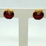 Avon Red & Gold Apple Earrings Red Photo 0