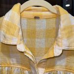 Free People  blouse tank Hey There Sunrise Button Down top cottage core gingham Photo 2