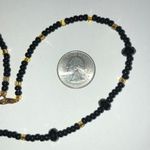 Handmade Black & Yellow Seed Bead Beaded Boho Necklace Photo 4