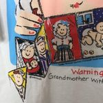 Fruit of the Loom Vintage warning grandma with photos T-shirt with photo slots size large best tag Photo 8