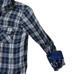 Kut From The Kloth  Plaid Flannel Shirt Size Medium Blue/White Western Autumn‎ Photo 2