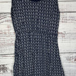 KAVU  Sleeveless Navy Blue Ikat Print Dress Keyhole Back Viscose Sm Photo 0