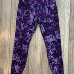 Athleta  Rainier Printed Tight Purple Floral Zipper Pocket Activewear Leggings Photo 1