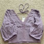 Urban Outfitters Outfiiters Ramsey Lace-Trim Blouse NWT Size S - Lilac Photo 6