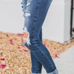 Tricot C'est Toi Distressed Ankle Cuff Jeans Size 9/28 Blue Photo 1