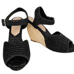 Loeffler Randall Valentine Wedges 10 Black Woven Open Toe Sandals Photo 0