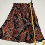 Mix Nouveau Paisley Peasant Midi Skirt‎ Bow Waist Elastic Boho Black Medium Black Photo 7