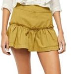Free People  Postiano Skirt Olive Green Lace Up Tie Back Mini size 8 Photo 1