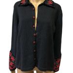 Heirloom Collectibles 2004 Embroidered Sequin Beaded Velvet Accents Cardigan M Black Size M Photo 0