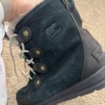 Sorel Explorer Joan Black/ Stone High Top leather boots sz 10 Photo 9