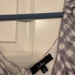 Lulus Grey Blue Gingham Puff Sleeve Mini Dress Photo 5