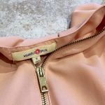 Wishful park NEW Hi Low Bell Sleeve Blush Pink Zipper Blouse Top Pullover Medium Photo 4