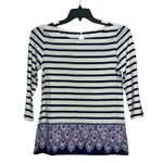 Lilly Pulitzer Waverly Top In Bright Navy Serene Stripe Size Medium Nautical Photo 1