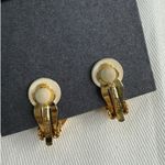 Nina  Ricci Gold Heart Earrings with Crystal Accents Photo 1