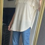 Magaschoni [] Off White Laser Cut Lace Floral Blouse- Size Small Photo 9