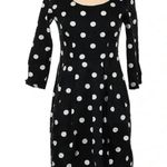 Betsey Johnson | Black & White Polka Dot Retro Pinup Long Sleeve Dress Size 2 XS Photo 1