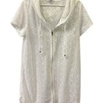 Jaclyn Smith White Lace Full Zip Up Hooded Short Sleeve Swim Coverup Womens L Photo 7