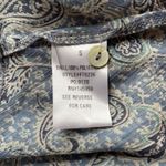 VICI Blouse Womens Small Blue Cream Paisley Button Up 3/4 Sleeve Batwing Sleeve Photo 6