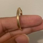 10k Yellow Gold Textured Diamond Cut Hoops Photo 5