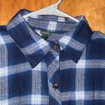 Wild Fable Oversized  Blue and White Plaid Flannel Button Down Shirt - Size S Photo 7