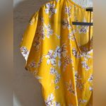 West Kei Yellow Flutter Sleeve Blouse with Draped Front floral business casual Photo 3