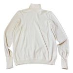 Tory Burch Top Turtleneck Long Sleeve Viscose Fold up Cuffs Cream Ivory Blouse Photo 0