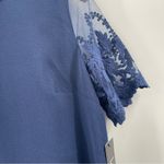 Lulus LULU’S Blouse Medium Lisa Marie Navy Embroidered Lace Top Navy Sheer Office NWT Photo 6