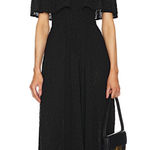 Helsa NEW NWT  Petite Eyelet Garden Off The Shoulder Midi Dress In Black Photo 0