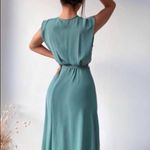ZARA  Green Belted Wrap Casual Maxi Dress Photo 4
