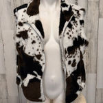 Cow Print Sherpa Vest XXL Zip Front Cozy Fleece Western Sleeveless Jacket NWT White Photo 0