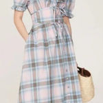 Hill House  Home Sabrina Plaid Maxi Midi Dress size Large Photo 0