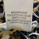 AMARYLLIS leopard print button up high low bow tie neck long sleeve NEW size 3X Tan Photo 7