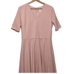 Gal Meets Glam Edith Midi Dress Pink Fit & Flare Short Sleeve Size 10 Photo 3