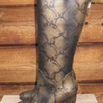 Elaine Turner NWB Snake Print Leather wedge Boots Photo 0