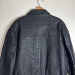 st. john's bay Vtg St. John bay leather Black bomber zip up Jacket oversized large utility Photo 15