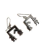 Vintage Florence Johnson Navajo Sterling Silver Rainbow man Yei Dancer Earrings Photo 1