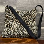 Evan Picone Cream Black Tan Leopard Velvet Shoulder Purse Photo 0