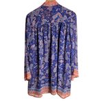 Lost + Wander Blue Paisley Tie-Neck Mini Dress Long Bell Sleeve – Size Small Photo 5