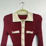 SheIn Burgundy Button Front Sweater Sz 2 Photo 1