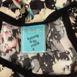 H.I.P. Women’s racerback tank top black with big begonia flowers Small Photo 2