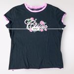 Harley Davidson  Classic Floral Tee Womens Size M Black Pink‎ Biker Photo 3