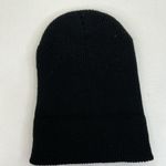 Dolls Kill  Knit Beanie Hat Black Goth Punk Lolita Death Metal Spell Out Patch Photo 6
