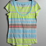 American Eagle  Women Favorite Tee stripe neon T-shirt size‎ Medium Photo 0