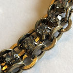 Brass Tone Chunky CZ Rhinestone Boho Necklace Silver Photo 3