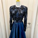 Victoria Royal Ltd Navy Formal Long Beaded Dress in Size 8 Black Tie Wedding Blue Photo 1