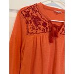 Westbound  Embroidered Peasant Top Long Sleeve Blouse Tunic Orange‎ L Photo 1